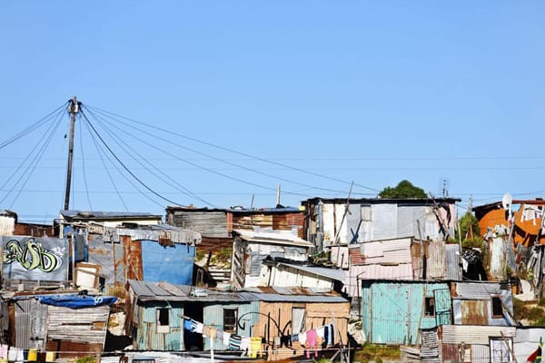 Informal settlement or shantytown outside Cape Town