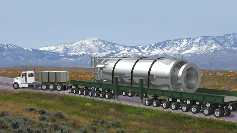 Many small nuclear reactors (SMRs) are designed to be small enough to transport by truck or by shipping container. 